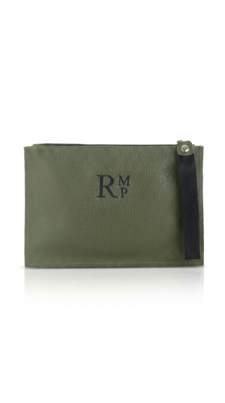 CARTERA DE MANO PERSONALIZADA | Piel Verde