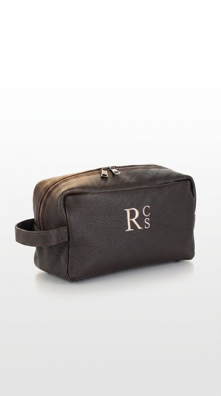 NECESER DE PIEL PERSONALIZADO | Negro
