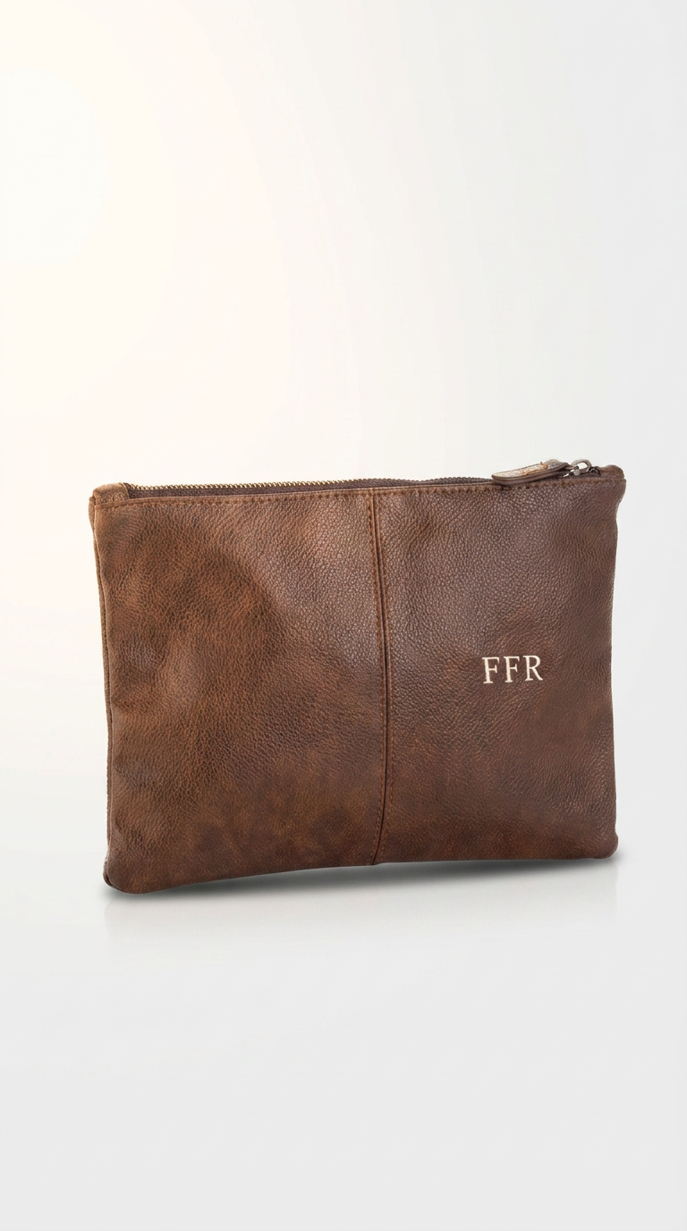 BOLSO DE MANO PERSONALIZADA | Piel Vegana Marrón