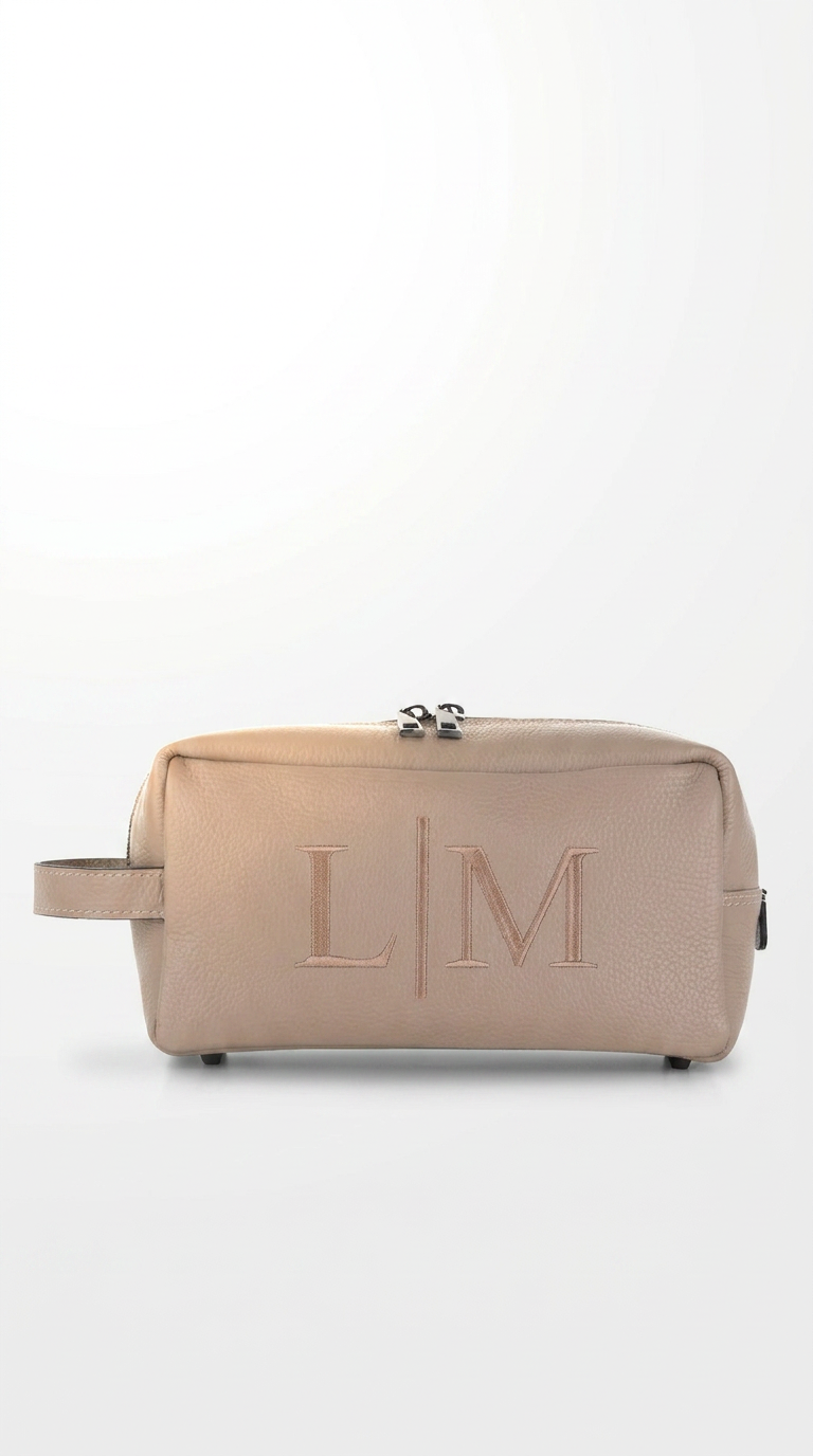 NECESER DE PIEL PERSONALIZADO | Beige